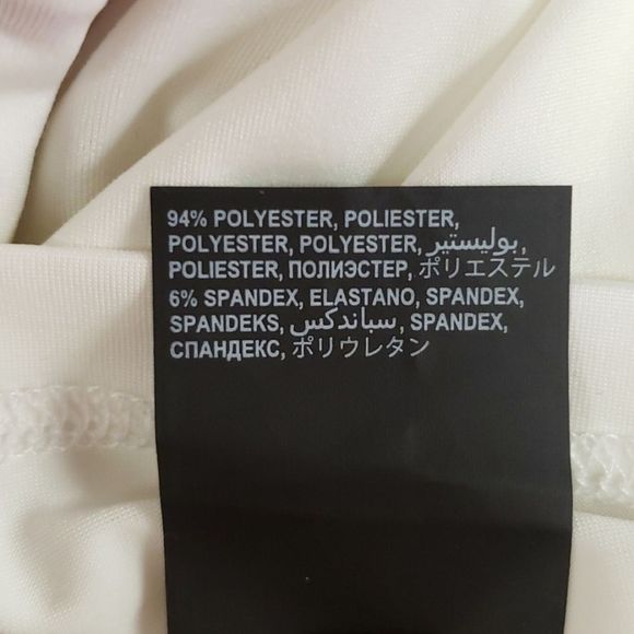 NWT ๐๐๐Bebe Neon Spandex Panel White Slim Dress Size S - Picture 15 of 16